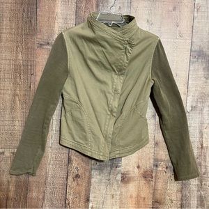 THREAD & SUPPLY WOMENS JACKET ZIP UP GREEN SZ MED